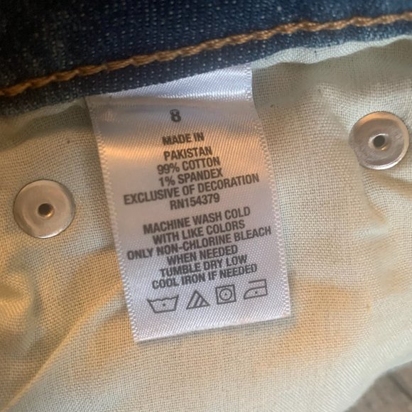 AEROPOSTALE SHORTY DISTRESSED CUT OFF STRETCH JEAN SHORTS 8-EUC - Picture 4 of 6